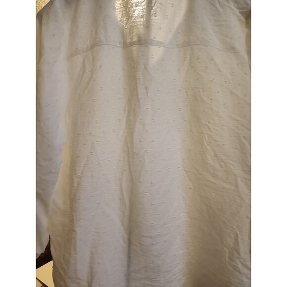 Papermoon 3/4 Sleeve Marlowe Clip Dot Collared Top Blouse White Large NWT A129 - Picture 5 of 6